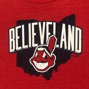 Cleveland Indians Believe Land‎ T Shirt Mens XL Fanatics Red MLB Baseball